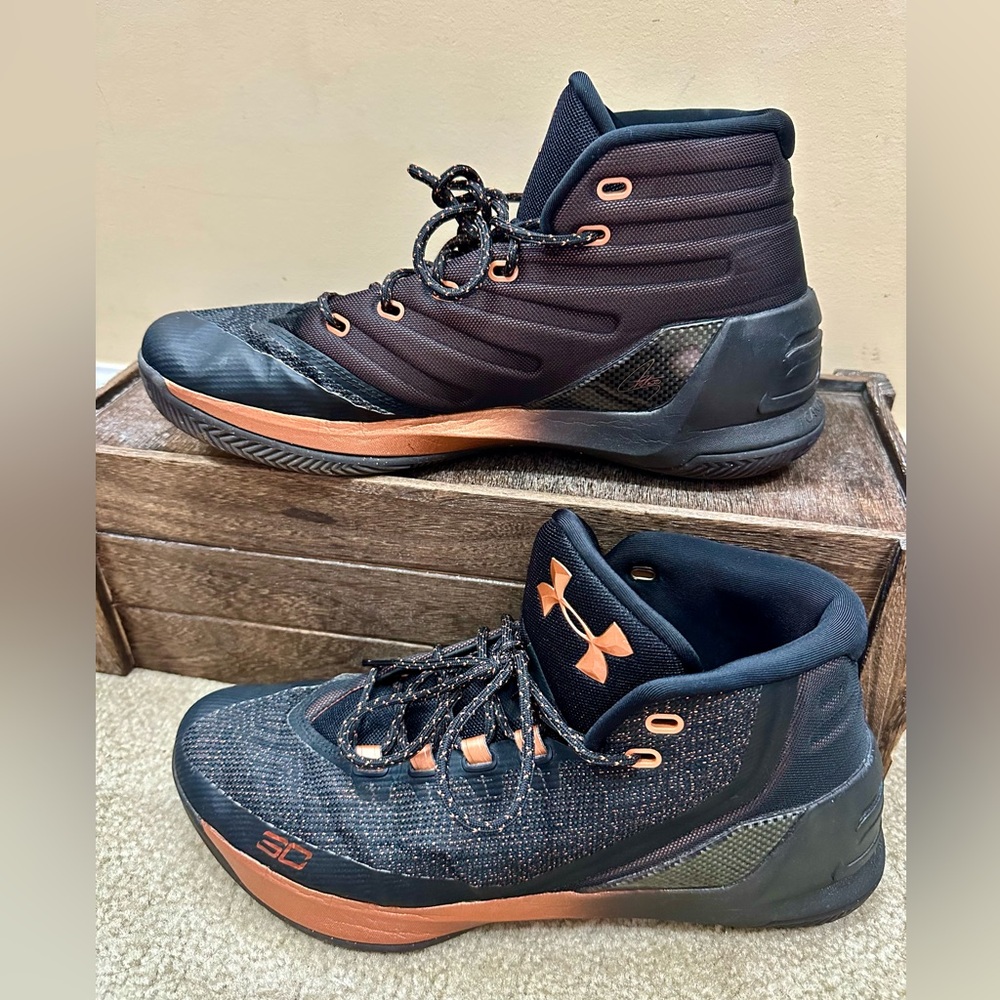 Under Armour Curry 3 Black Copper Bronze All Star Basketball Shoes size 12